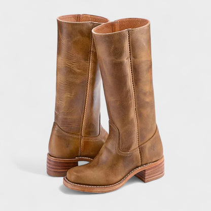 Rowan | Mujer Botines Altos de Estilo Ecuestre con Tacón Bloque