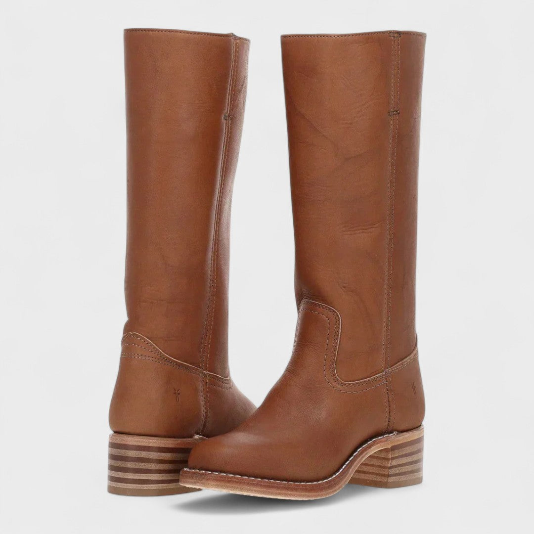 Rowan | Mujer Botines Altos de Estilo Ecuestre con Tacón Bloque