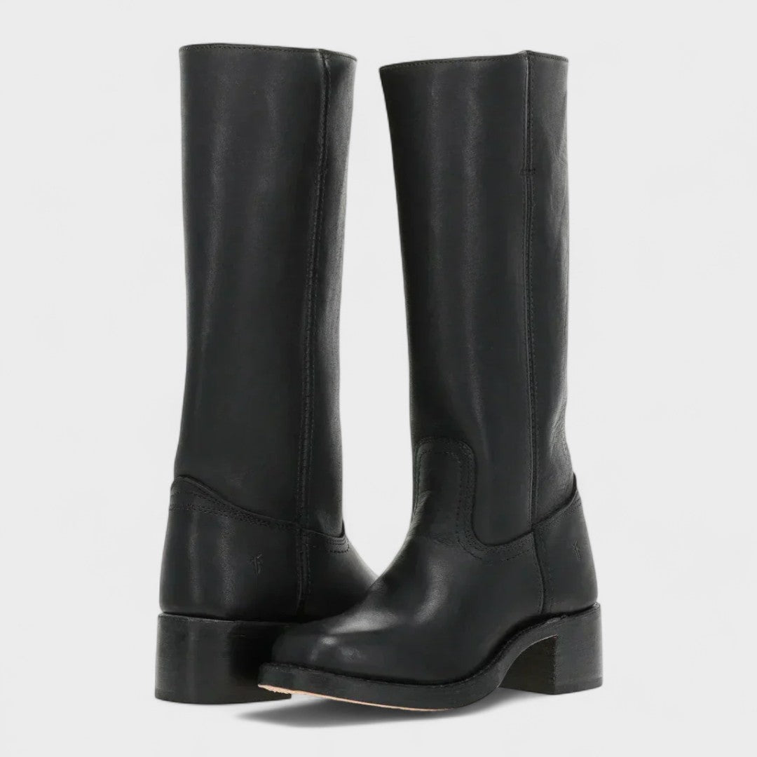 Rowan | Mujer Botines Altos de Estilo Ecuestre con Tacón Bloque