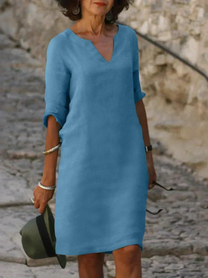Wivine | Mujer Vestido con Escote en V y Silueta Favorecedora