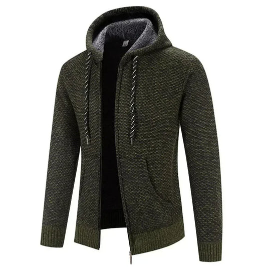 Daan | Hombre Sudadera con Capucha y Cremallera con Forro de Lana