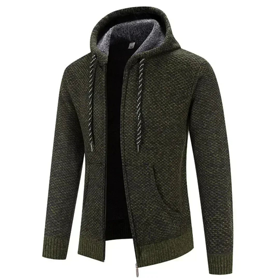 Daan | Hombre Sudadera con Capucha y Cremallera con Forro de Lana