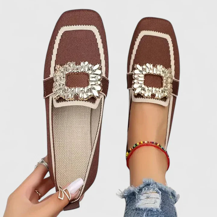 Sylvie | Mujer Mocasines Slip-On con Hebilla Decorativa