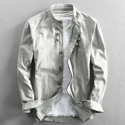 Cornelis | Hombre Camisa de Algodón y Lino de Corte Amplio