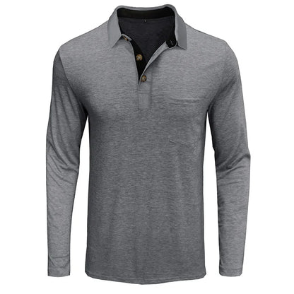 Kavin | Hombre Camisa de Manga Larga de Color Sólido