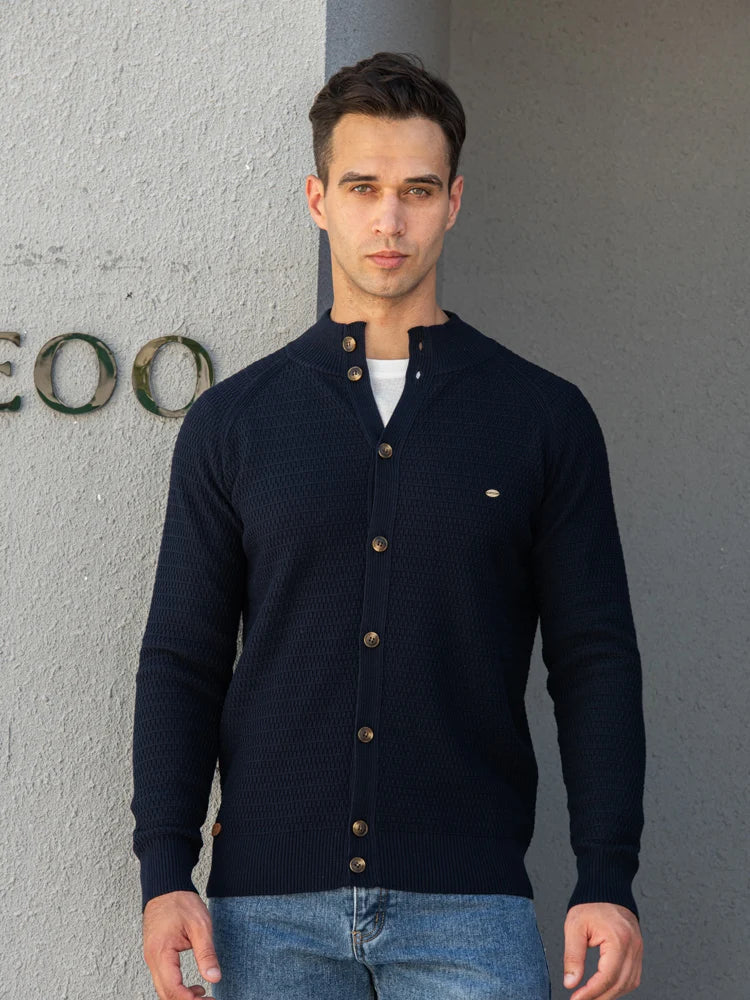 Koelman | Hombre Cárdigan de Algodón Slim con Escote en V