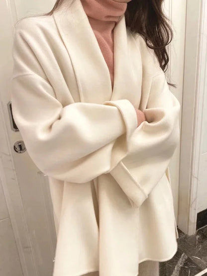 Serenya | Mujer Abrigo Largo de Lana con Cuello Oversize