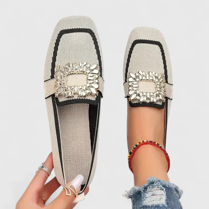 Sylvie | Mujer Mocasines Slip-On con Hebilla Decorativa