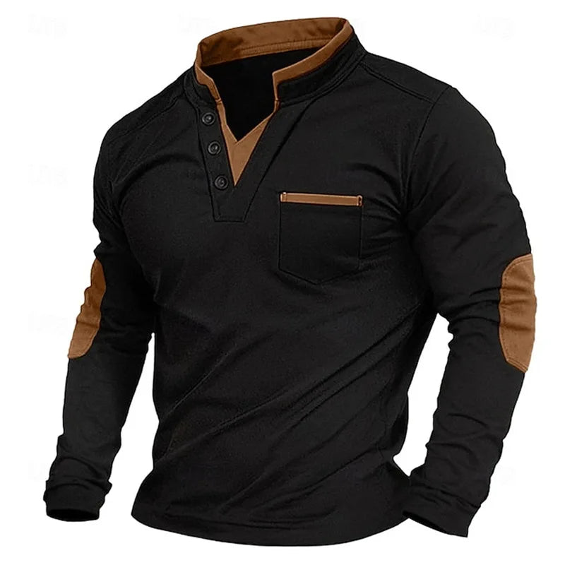 Marcus | Hombre Camisa de Manga Larga con Detalles en Contraste