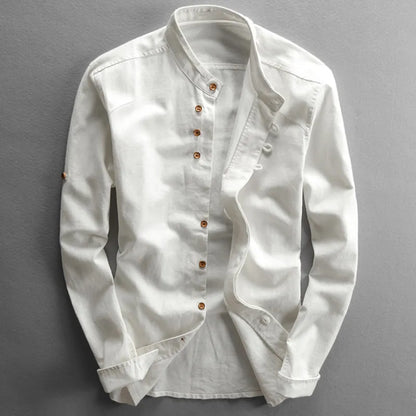 Cornelis | Hombre Camisa de Algodón y Lino de Corte Amplio