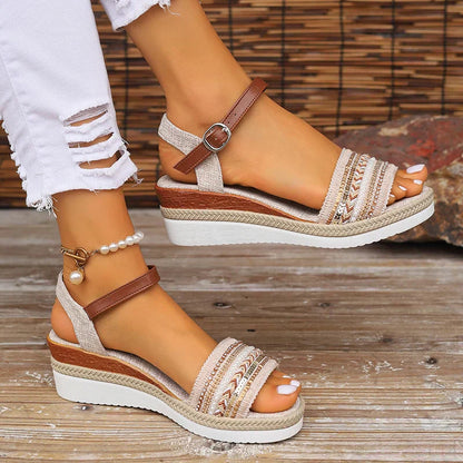 Pixie | Mujer Sandalias Bohemias con Cuentas y Correa de Tobillo