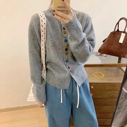 Sofia | Mujer Chaqueta de Punto con Botones de Color