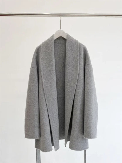 Serenya | Mujer Abrigo Largo de Lana con Cuello Oversize