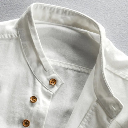 Cornelis | Hombre Camisa de Algodón y Lino de Corte Amplio
