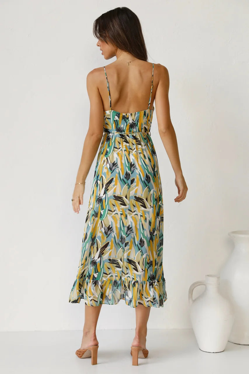 Emmely | Mujer Vestido Ajustado Colorido con Estampado