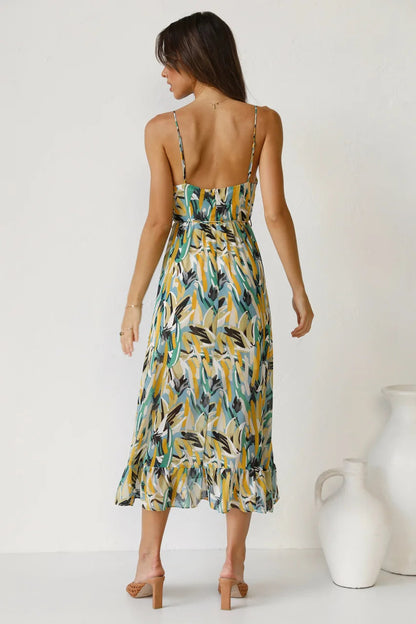 Emmely | Mujer Vestido Ajustado Colorido con Estampado