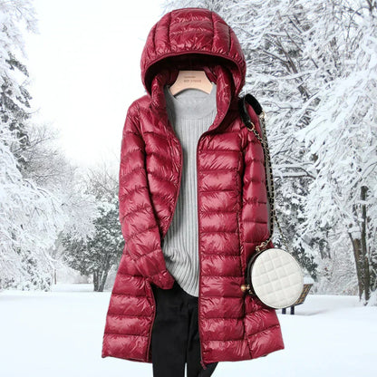 Peri | Mujer Chaqueta Puffer Acolchada Ajustada con Capucha