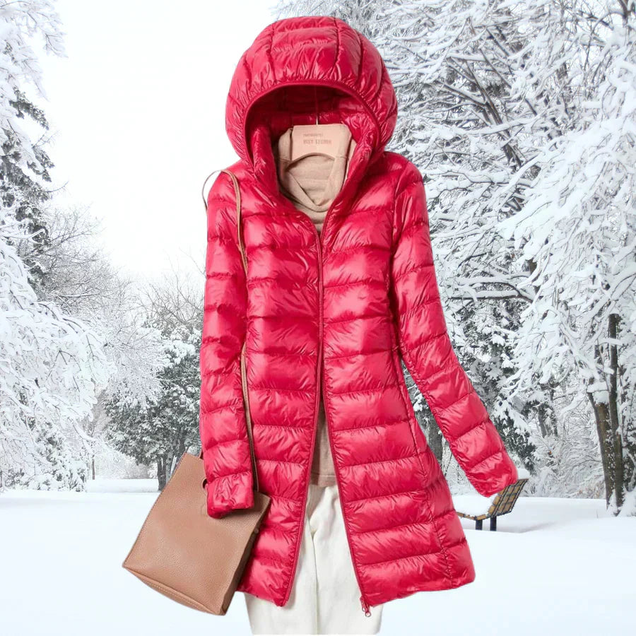 Peri | Mujer Chaqueta Puffer Acolchada Ajustada con Capucha