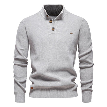 Koelman | Hombre Suéter de Algodón Slim con Detalles de Botones