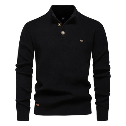 Koelman | Hombre Suéter de Algodón Slim con Detalles de Botones
