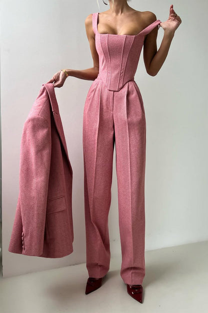 Roos | Mujer Conjunto de Tres Piezas con Blazer Estructurado