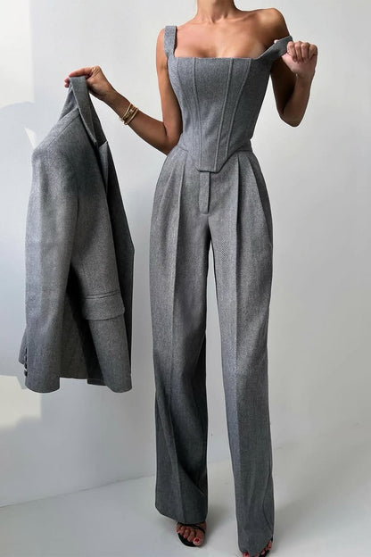 Roos | Mujer Conjunto de Tres Piezas con Blazer Estructurado