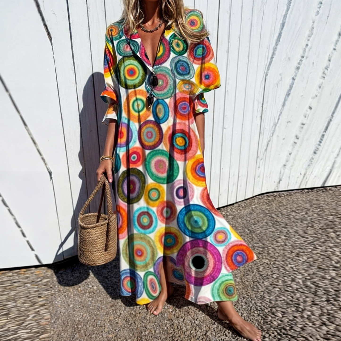 Lidian | Mujer Vestido Boho Fluido con Encaje y Volantes
