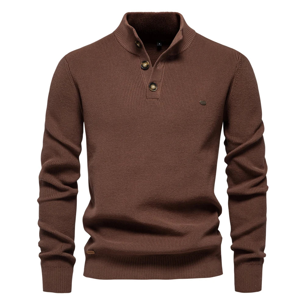 Koelman | Hombre Suéter de Algodón Slim con Detalles de Botones