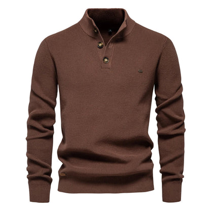 Koelman | Hombre Suéter de Algodón Slim con Detalles de Botones