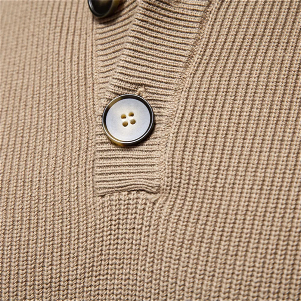 Koelman | Hombre Suéter de Algodón Slim con Detalles de Botones