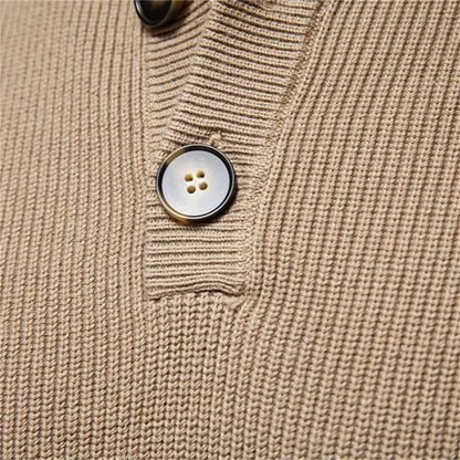 Koelman | Hombre Suéter de Algodón Slim con Detalles de Botones