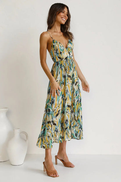 Emmely | Mujer Vestido Ajustado Colorido con Estampado