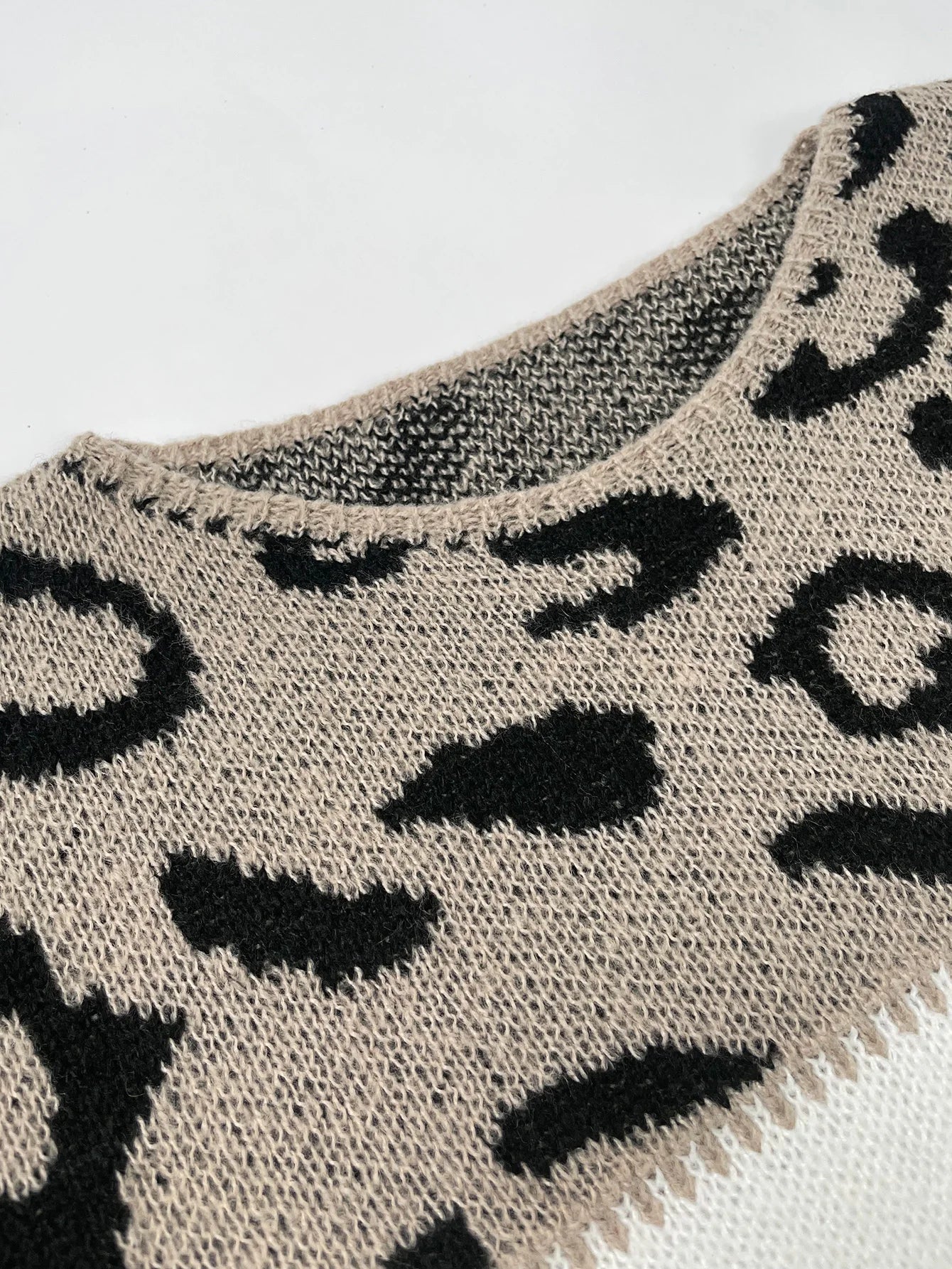 Lela | Mujer Suéter de Algodón con Estampado de Leopardo