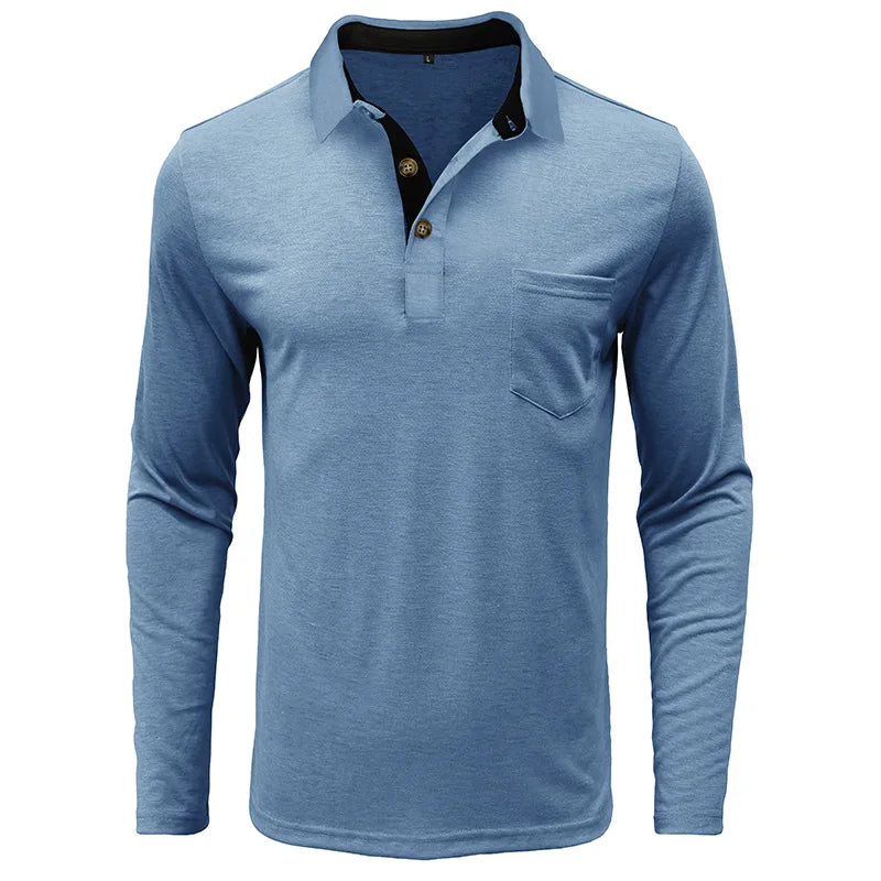 Kavin | Hombre Camisa de Manga Larga de Color Sólido