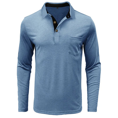 Kavin | Hombre Camisa de Manga Larga de Color Sólido