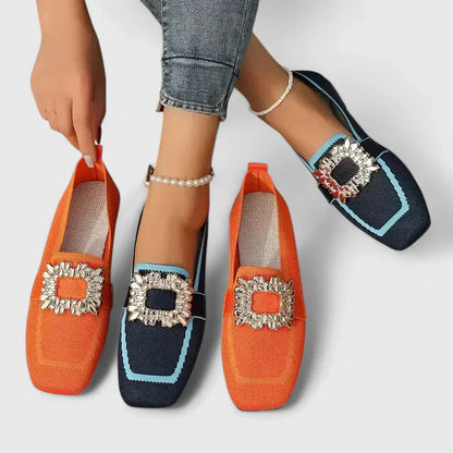 Sylvie | Mujer Mocasines Slip-On con Hebilla Decorativa