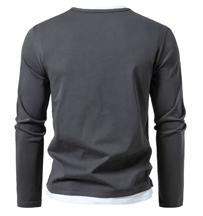 Koelman | Hombre Camiseta de Manga Larga de Algodón Peinado