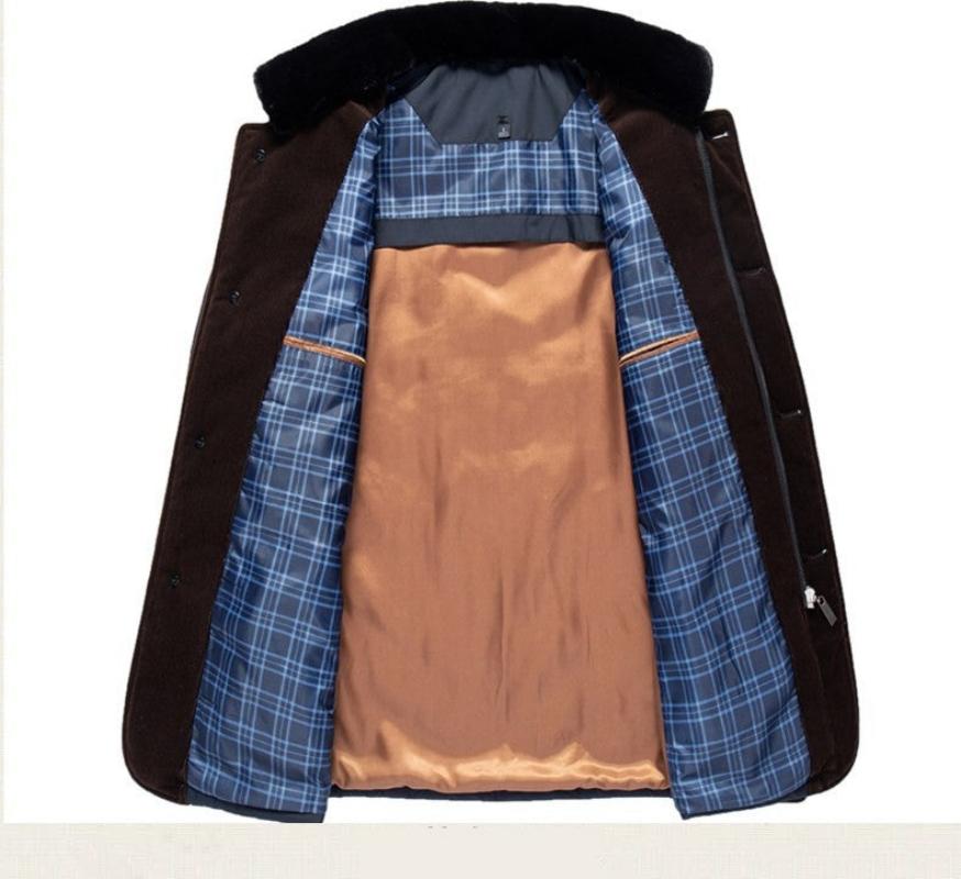 Olivier | Hombre Chaqueta Acolchada con Cuello de Terciopelo