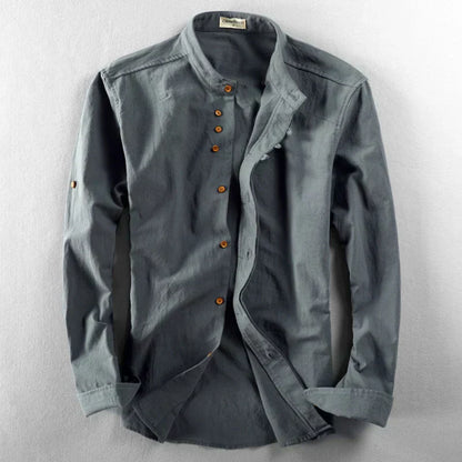 Cornelis | Hombre Camisa de Algodón y Lino de Corte Amplio