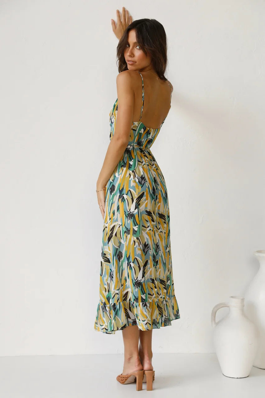 Emmely | Mujer Vestido Ajustado Colorido con Estampado