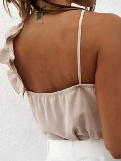 Sorelle | Mujer Top Asimétrico de Un Hombro con Volantes