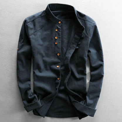 Cornelis | Hombre Camisa de Algodón y Lino de Corte Amplio