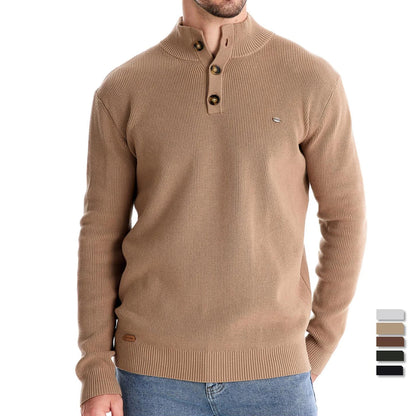 Koelman | Hombre Suéter de Algodón Slim con Detalles de Botones