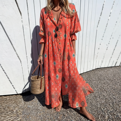 Lidian | Mujer Vestido Boho Fluido con Encaje y Volantes