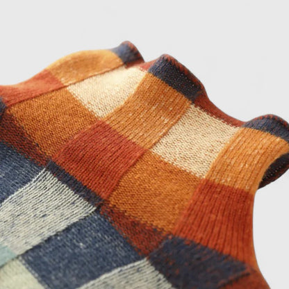 Alexa | Mujer Suéter de Punto a Rayas de Colores con Cuello Alto