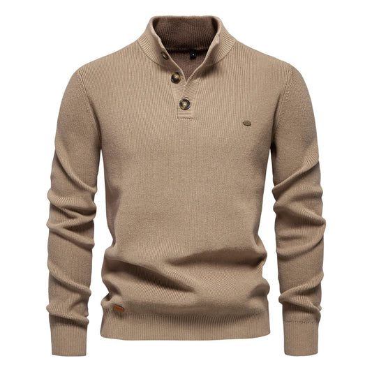 Koelman | Hombre Suéter de Algodón Slim con Detalles de Botones