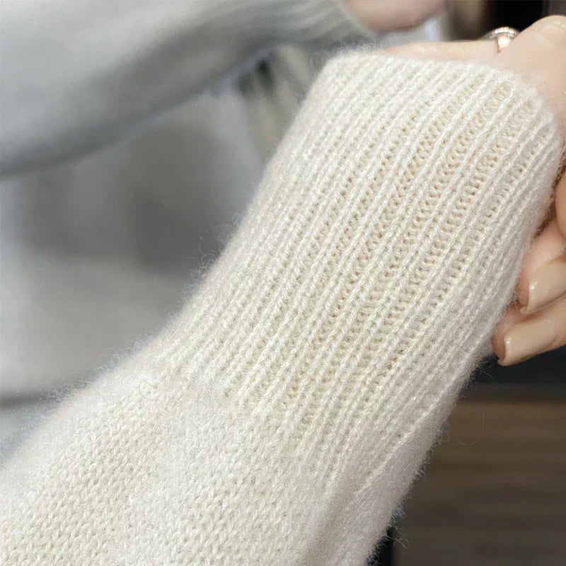 Sarina | Mujer Suéter de Punto con Estampado Blanco y Negro