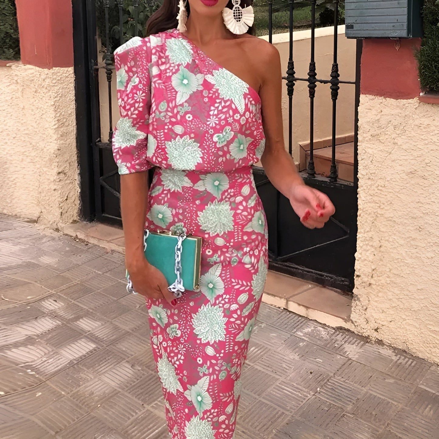 Emili | Mujer Maxi Vestido Fluido Favorecedor con Estampado