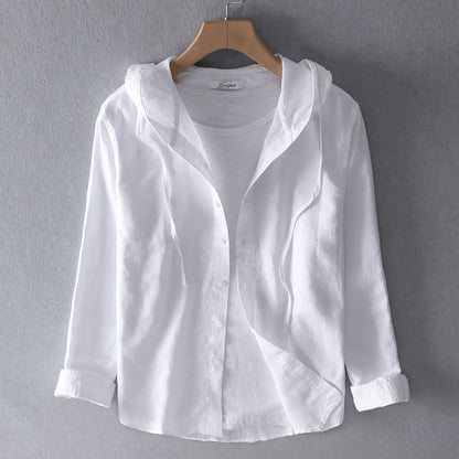 Rens | Mujer Sudadera a Rayas con Capucha y Botones