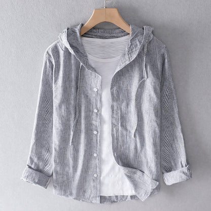 Rens | Mujer Sudadera a Rayas con Capucha y Botones